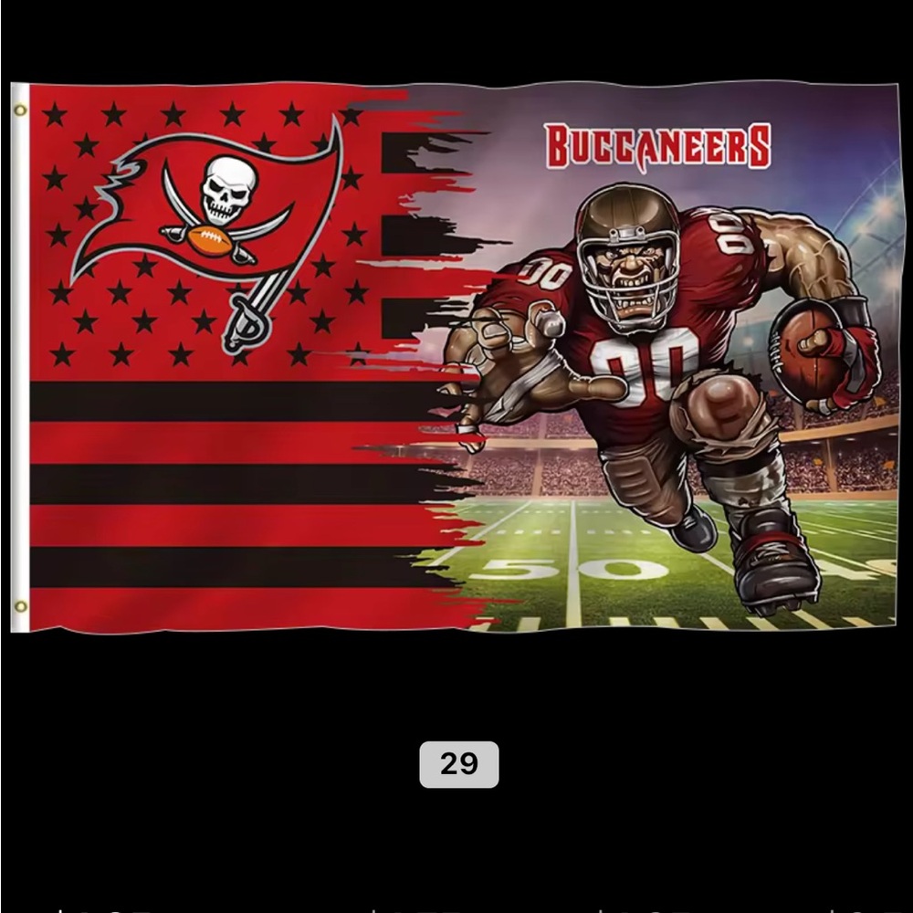 NFL Buccaneers Red and Black Flag